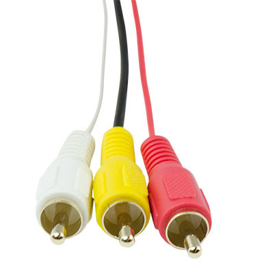 Composite Video L-R Audio Cable, 12 ft