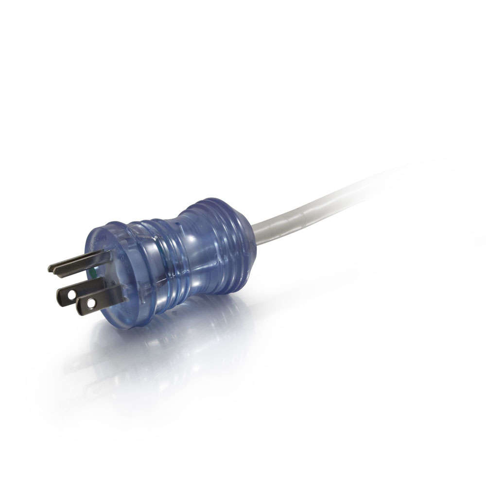 18 AWG Hospital Grade Power Cord (NEMA 5-15P to IEC320C13) - Gray with Clear Connectors (TAA)