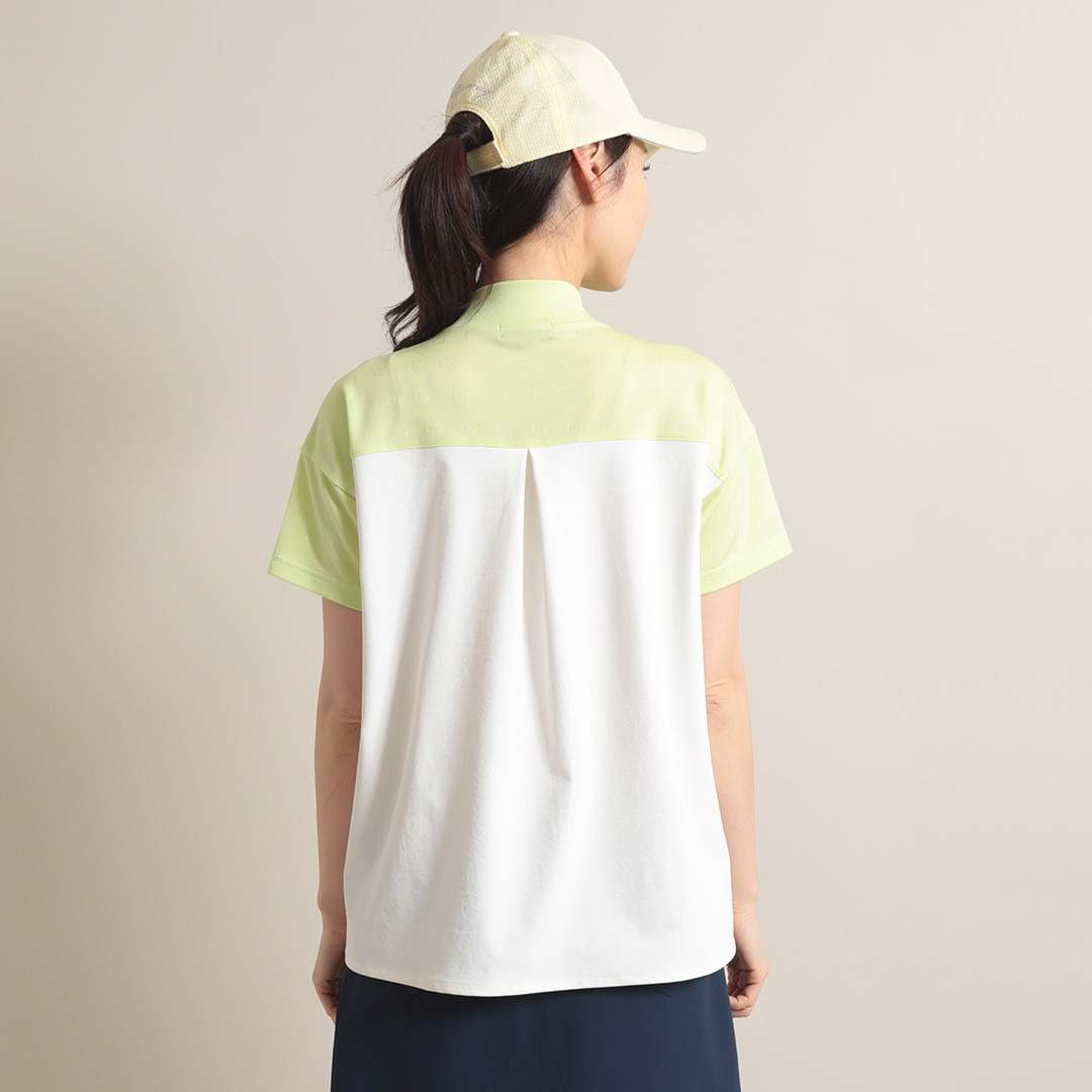 C/Gジャカードドッキングモックネックシャツ (WOMENS)