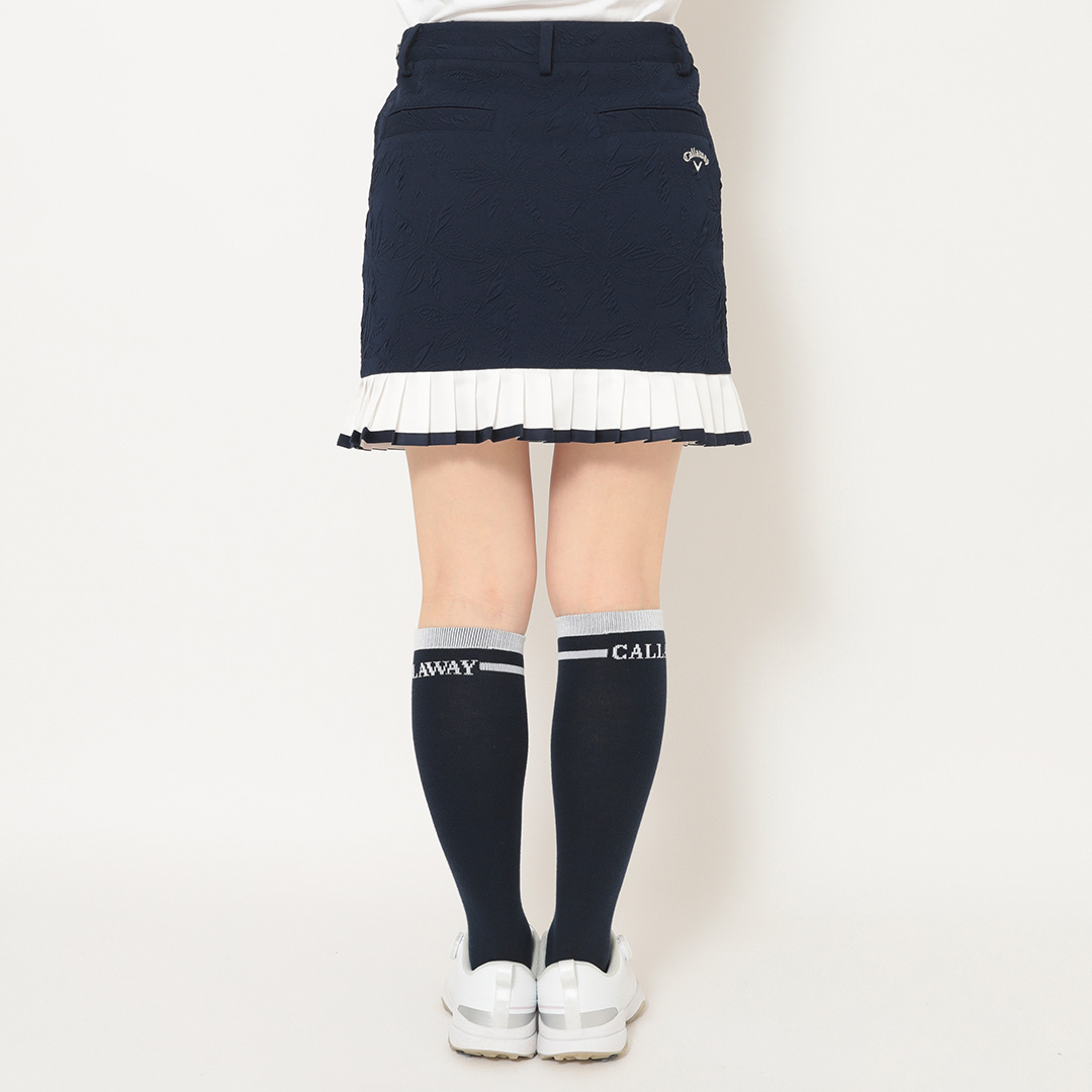 フラワージャカード裾プリーツスカート (WOMENS)