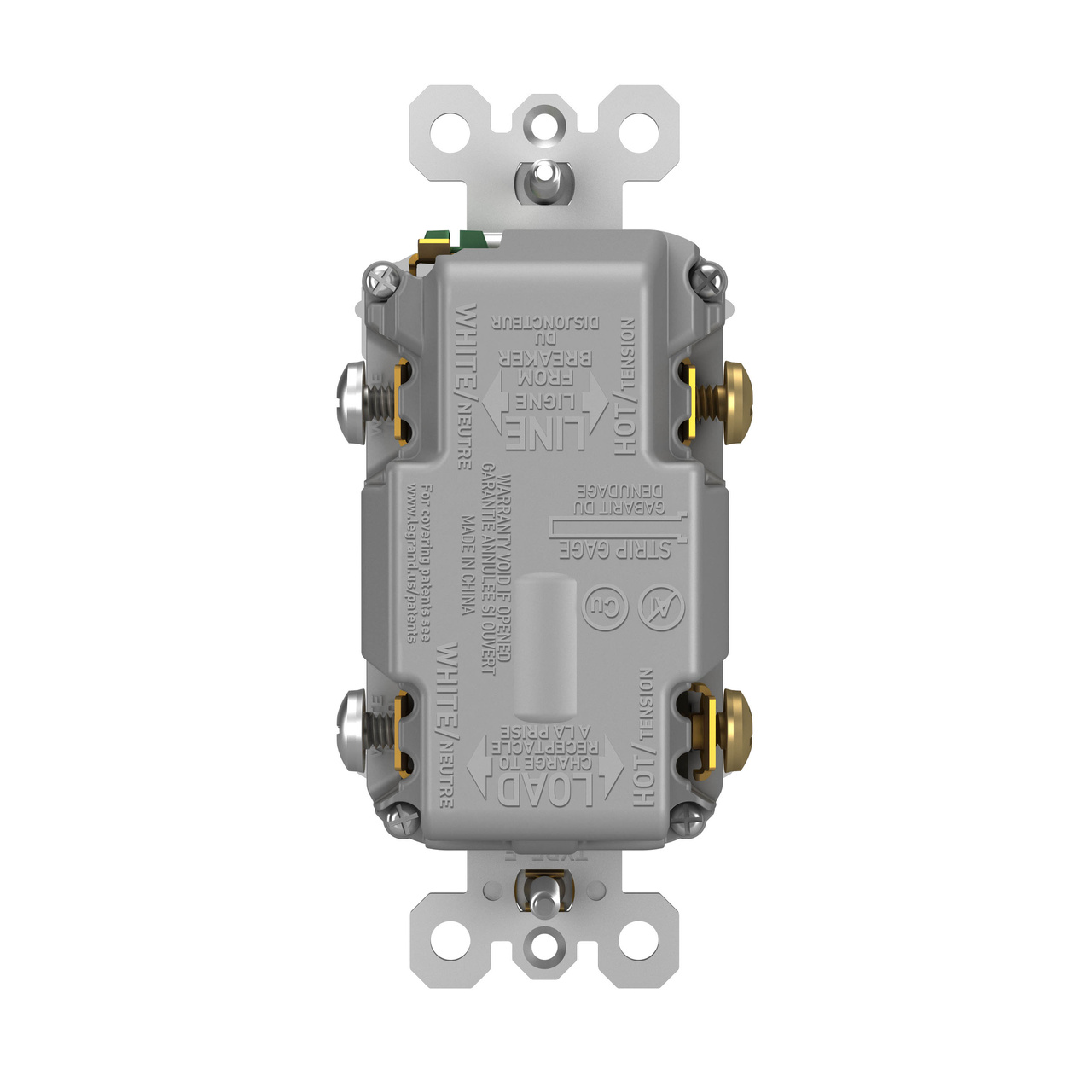 radiant Collection GFCI USB Type A/C Outlet in Gray