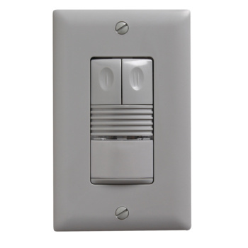 PIR Wall Switch Occupancy Sensor, 2 Relays, 120/277V, White