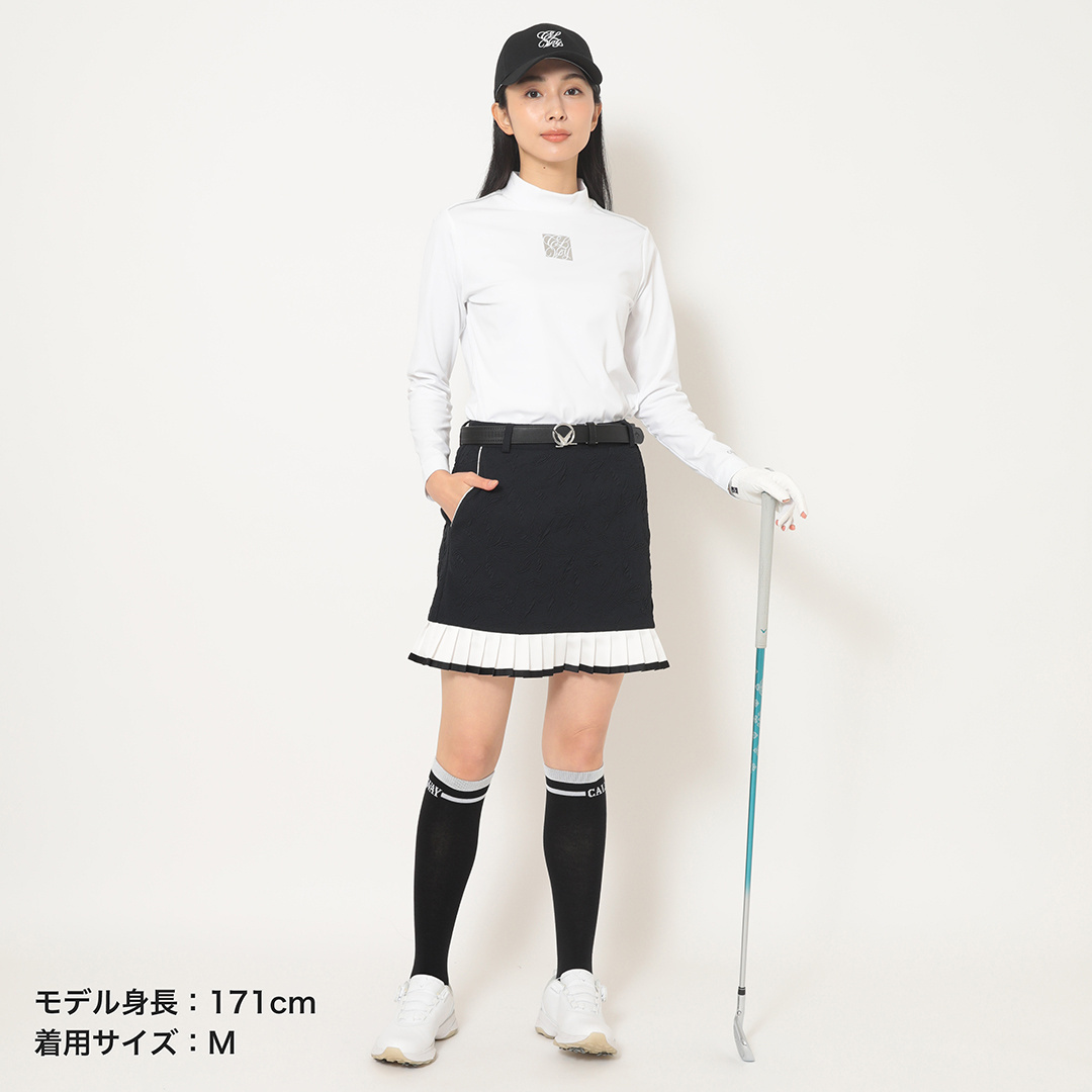 フラワージャカード裾プリーツスカート (WOMENS)