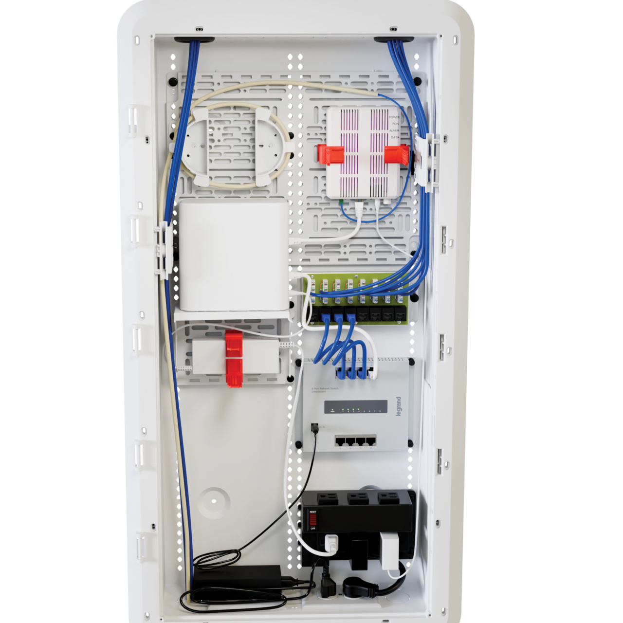 On-Q Switch 8 Port PoE Populated Enclosure