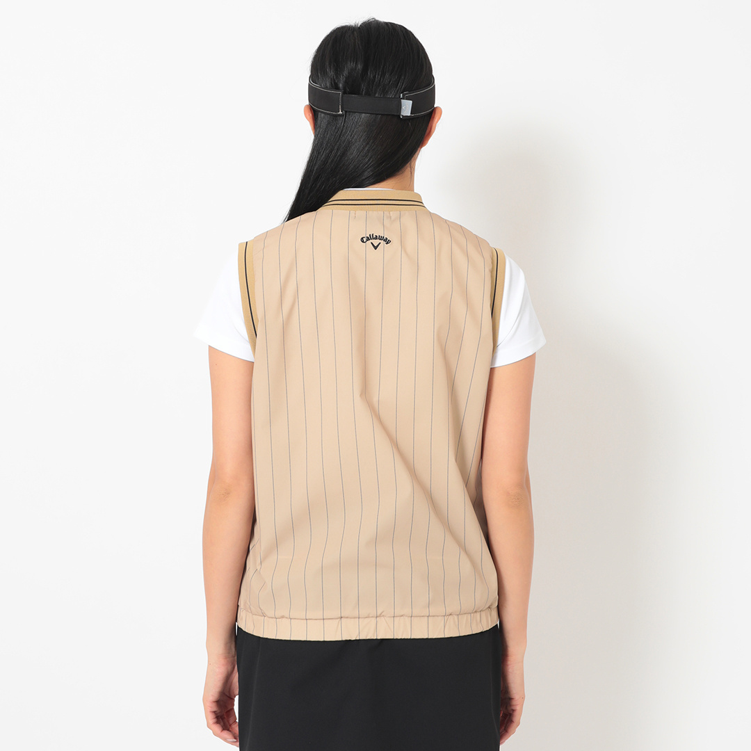 8WAYストレッチストライプVネックプルオーバーベスト (WOMENS)