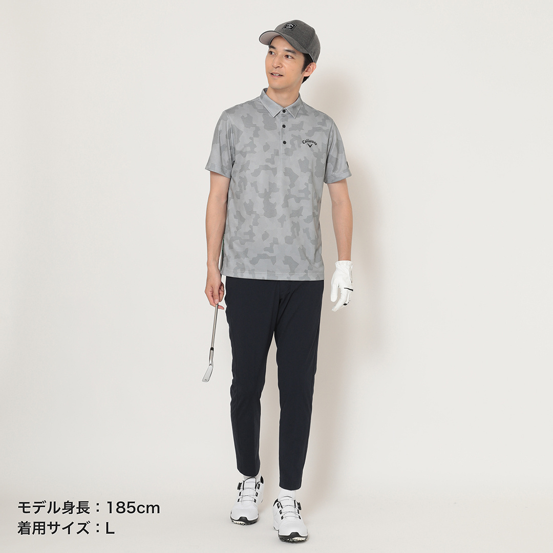 ポリエステルカノコ迷彩柄半袖シャツ (MENS)