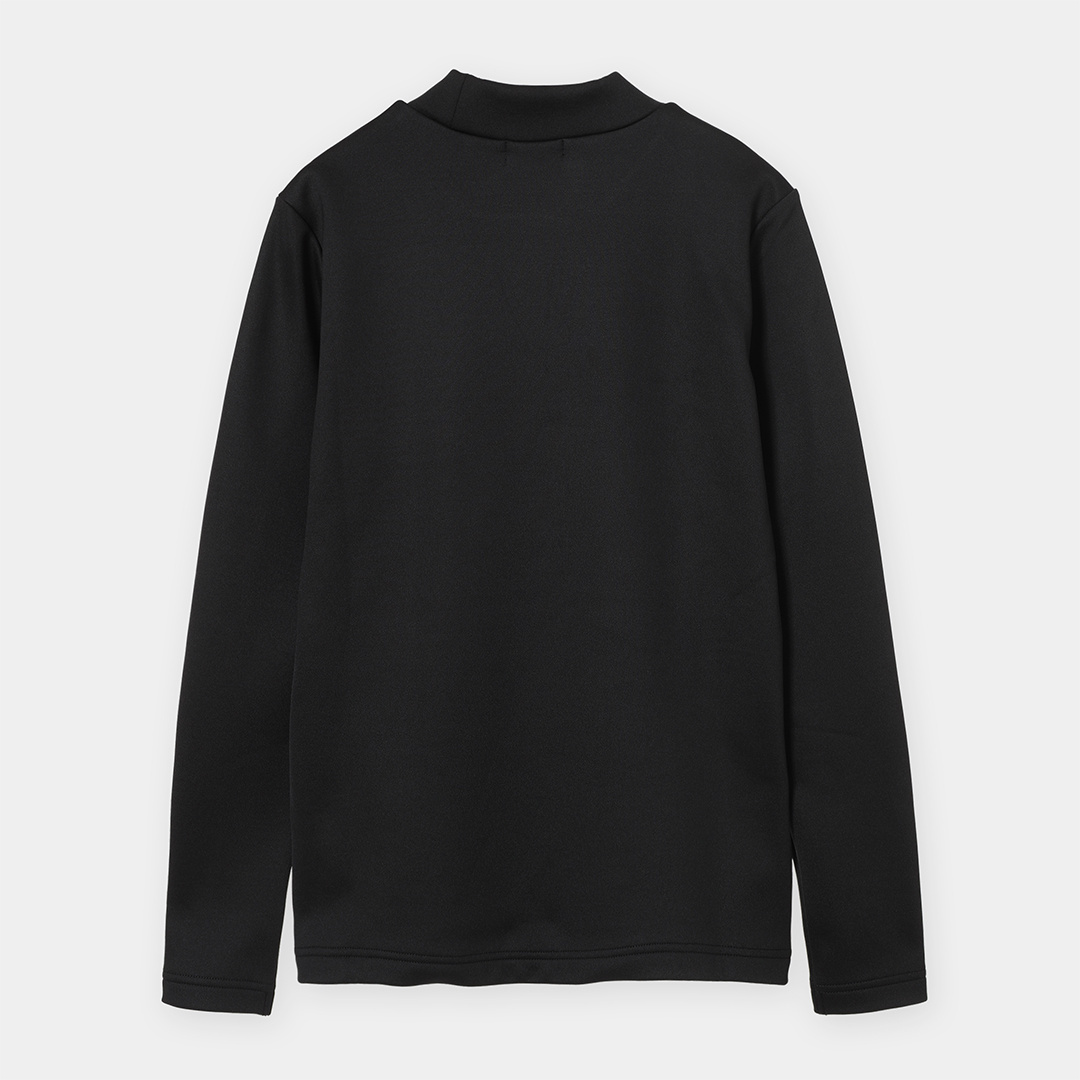 ダブルニット裏起毛モックネック長袖シャツ (WOMENS)