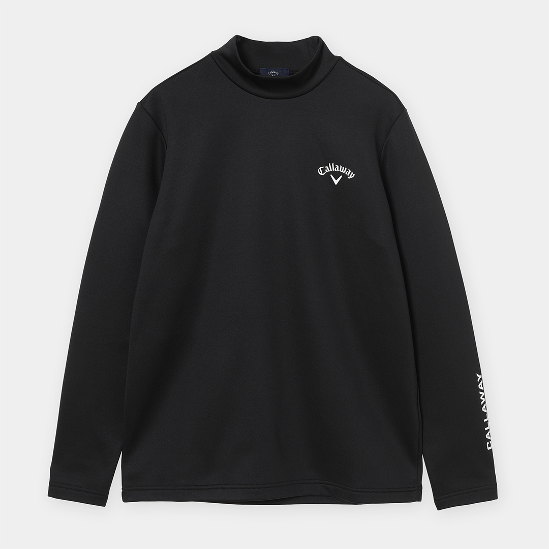 ダブルニット裏起毛モックネック長袖シャツ (MENS)