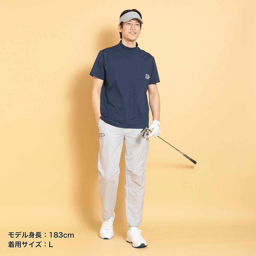 新品 キャロウェイ レッドレーベル 半袖 モックネック ネイビー LLサイズ 新品 キャロウェイ レッドレーベル 半袖 モックネック ネイビー LL