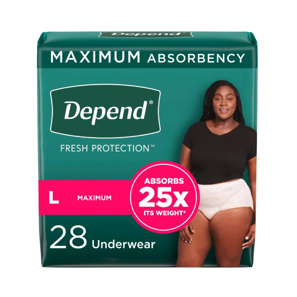 Depend Maximum Underwear for Women, Large - 28/bag (KC12537T Health & Beauty Health Care Incontinence Aids) photo