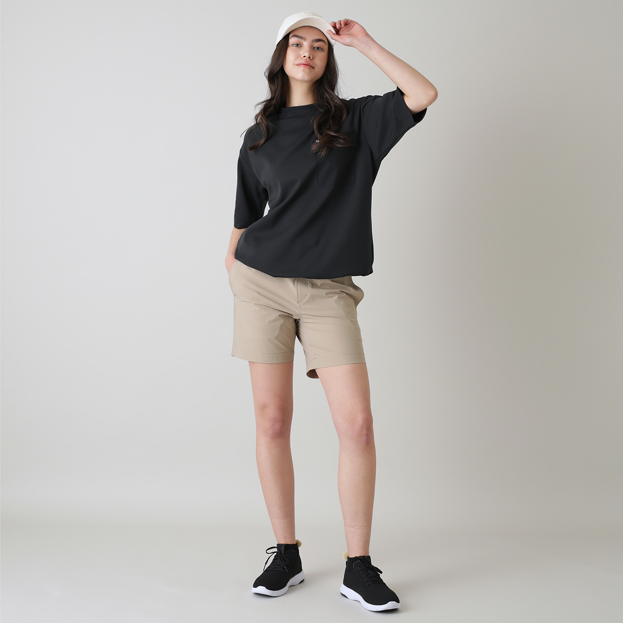 リラックスシルエット半袖PKモックネック(WOMENS)