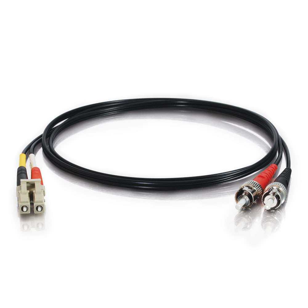LC-ST 62.5/125 OM1 Duplex Multimode Fiber Optic Cable - Plenum CMP-Rated - Black