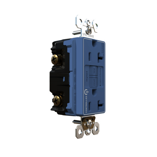 Blue Controlled GFCI Receptacle