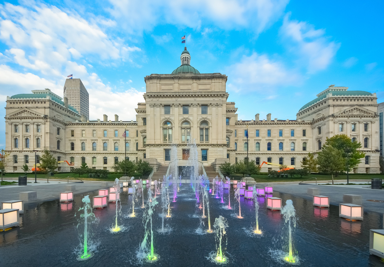 Fountains in Indianapolis square