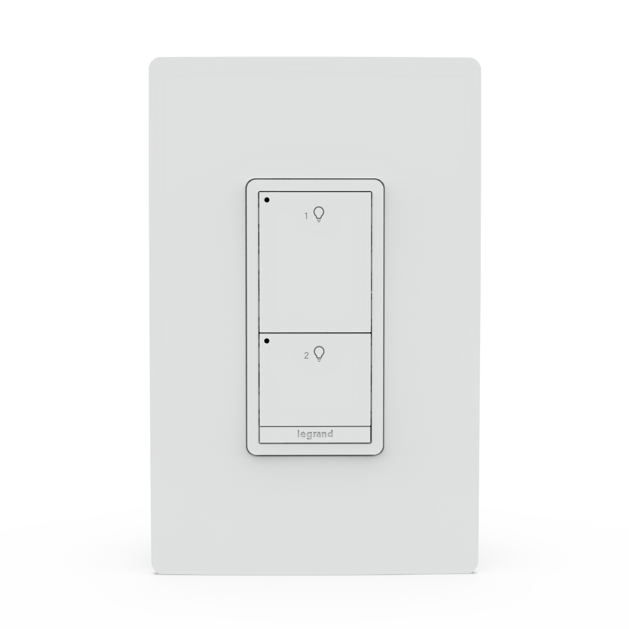 White Wattstopper PLUS 2 Button Switch