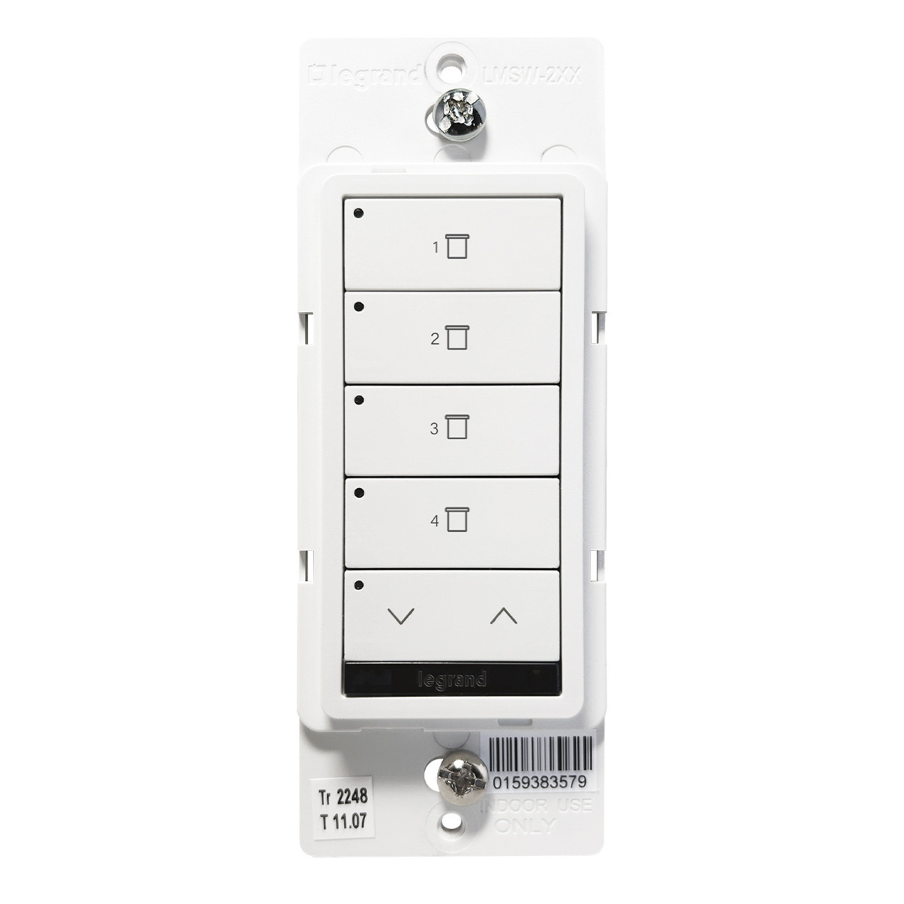 DLM WIRED SHADE SWITCH 4B 1R WHITE DLM Shade Controls Digital