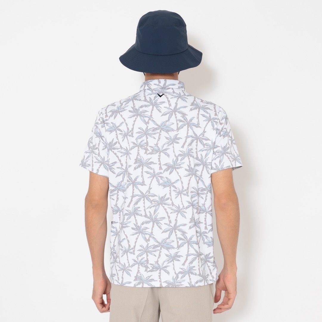 3℃裏クールヤシの木総柄半袖シャツ ※4Lサイズあり (MENS)