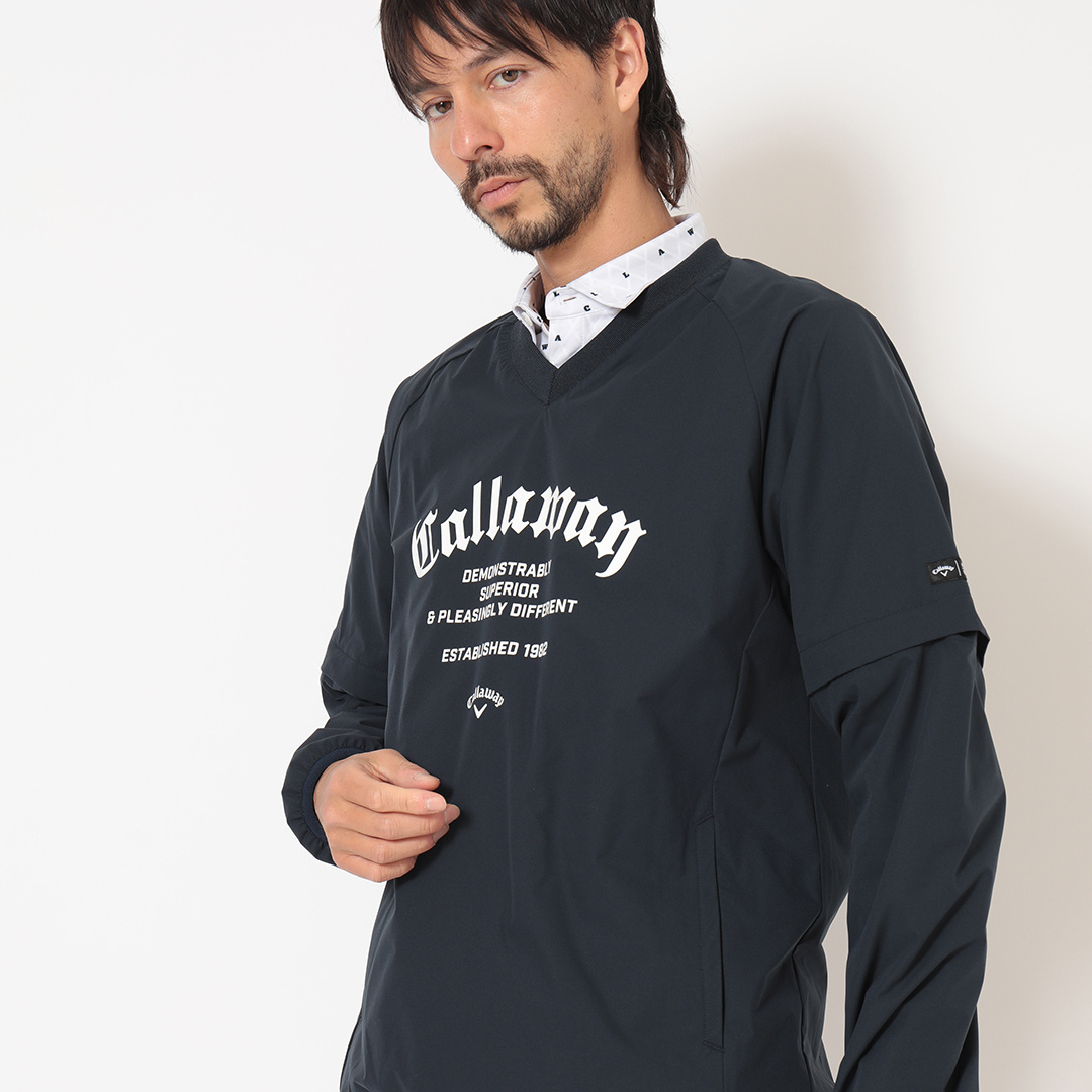 ポリエステルリップ2WAY撥水Vネックブルゾン (MENS)