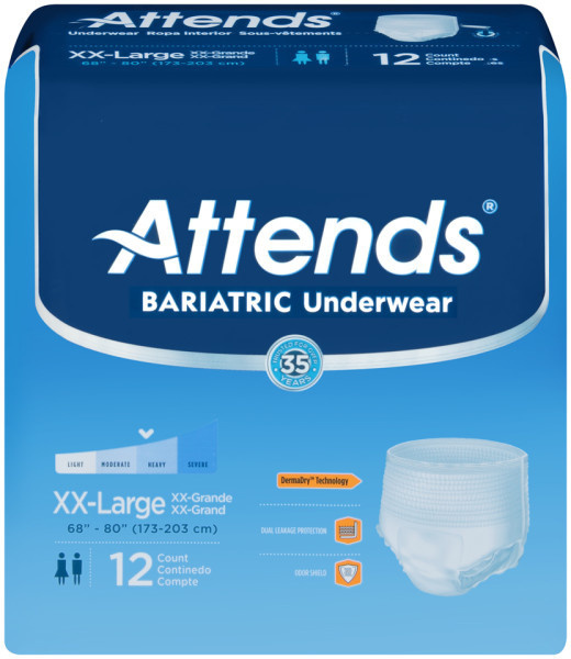 Attends Bariatric Underwear, Ultimate, XX-Large - 12/bag (AP0750T Health & Beauty Health Care Incontinence Aids) photo