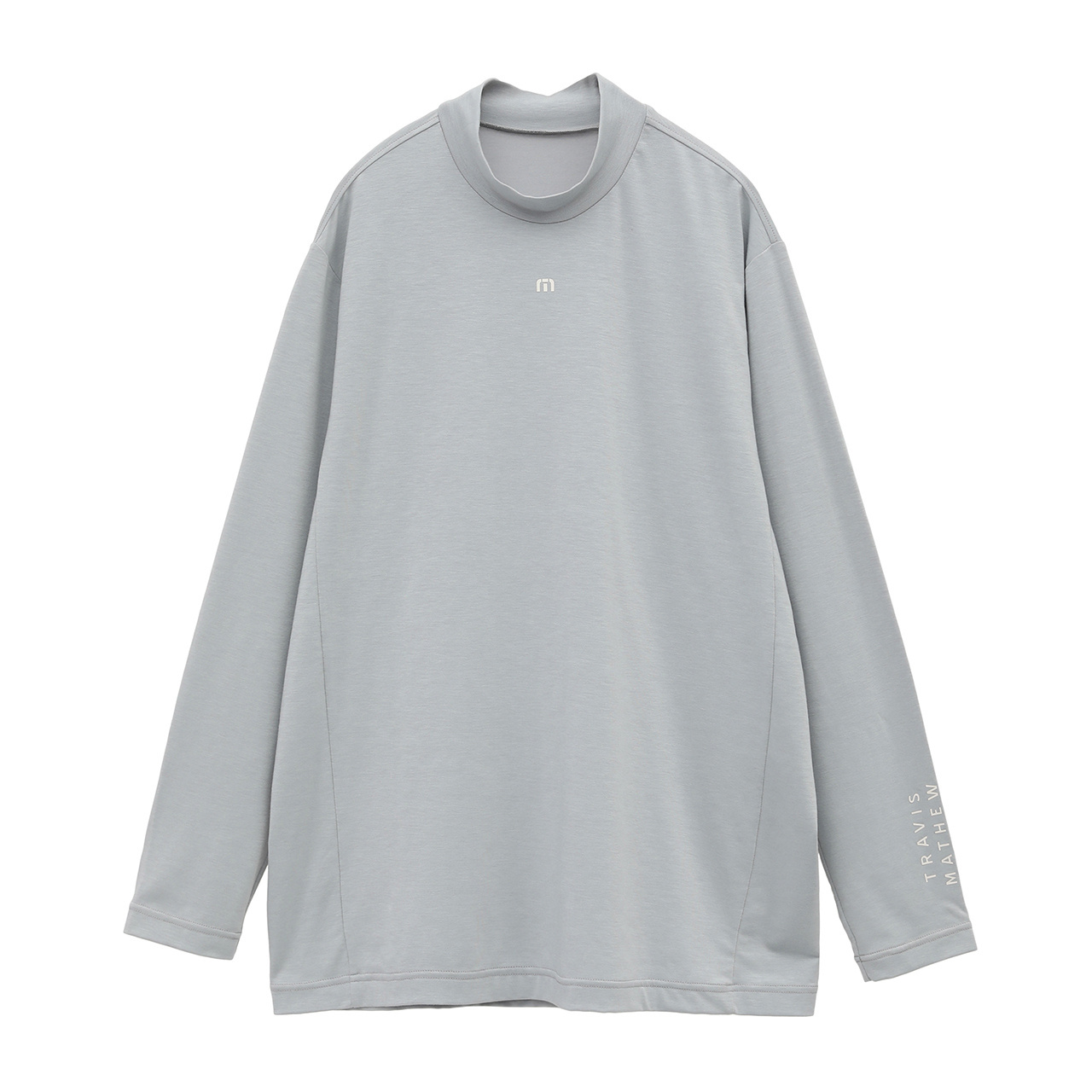 ソフトタッチ ロゴプリント 長袖モックネック(MENS)