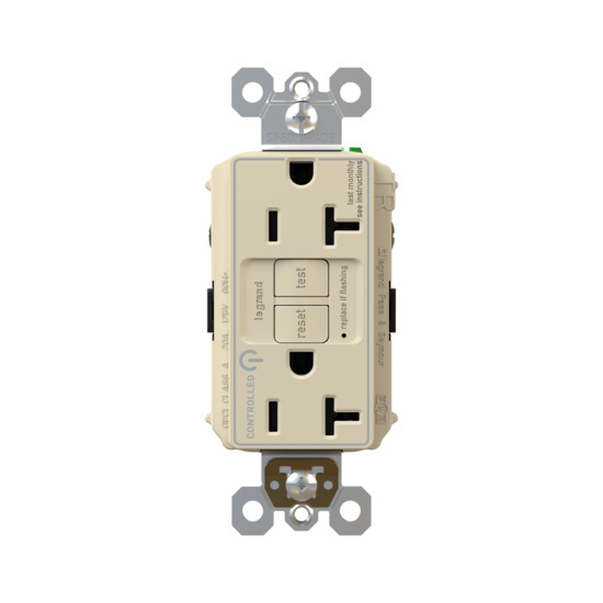 Light Almond Controlled GFCI Receptacle