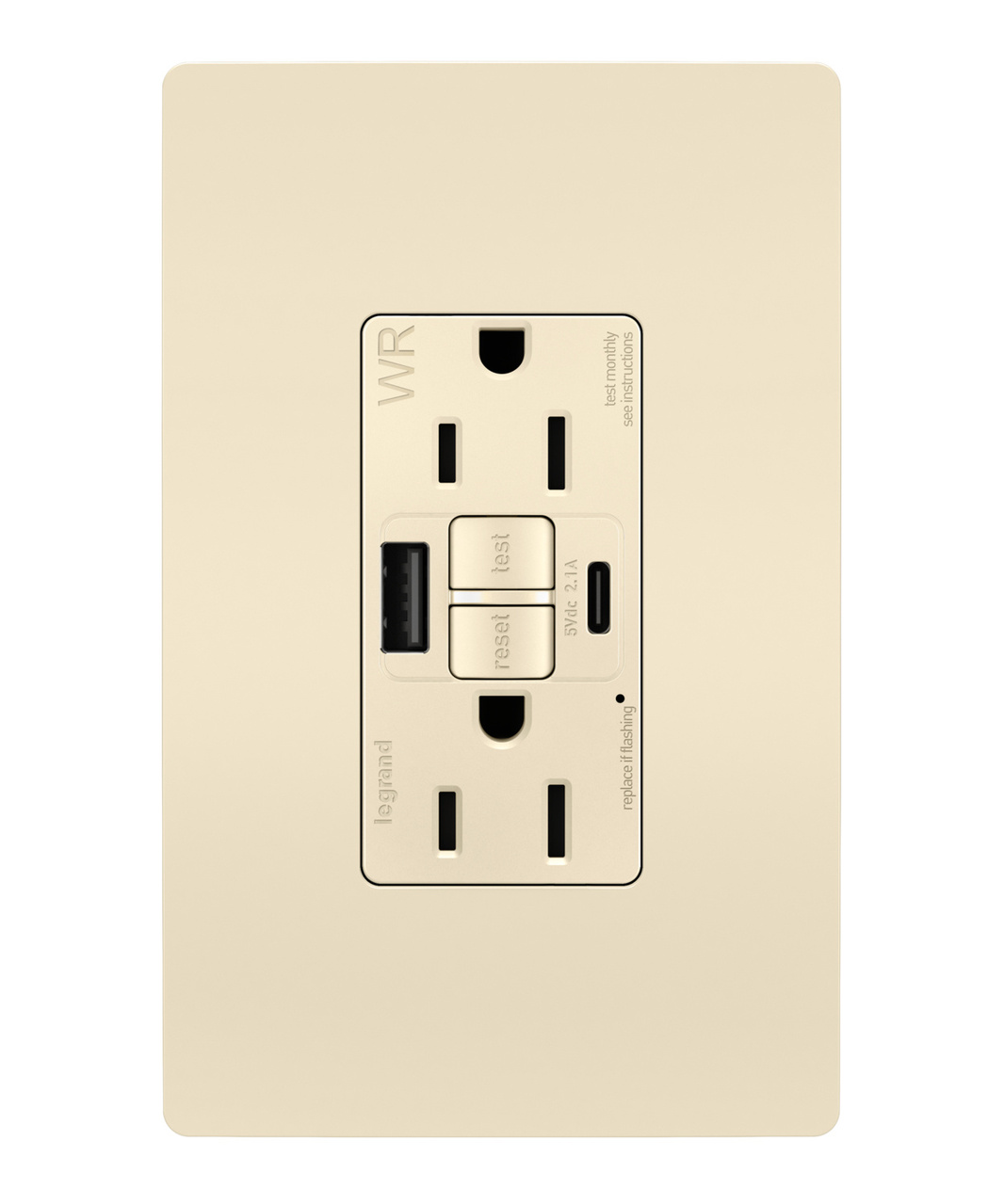 radiant® 15A Tamper-Resisant Outdoor Self-Test GFCI USB Outlet