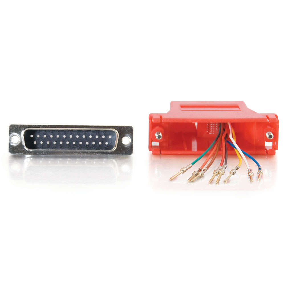 RJ45 to DB25 Male Modular Adapter - Red