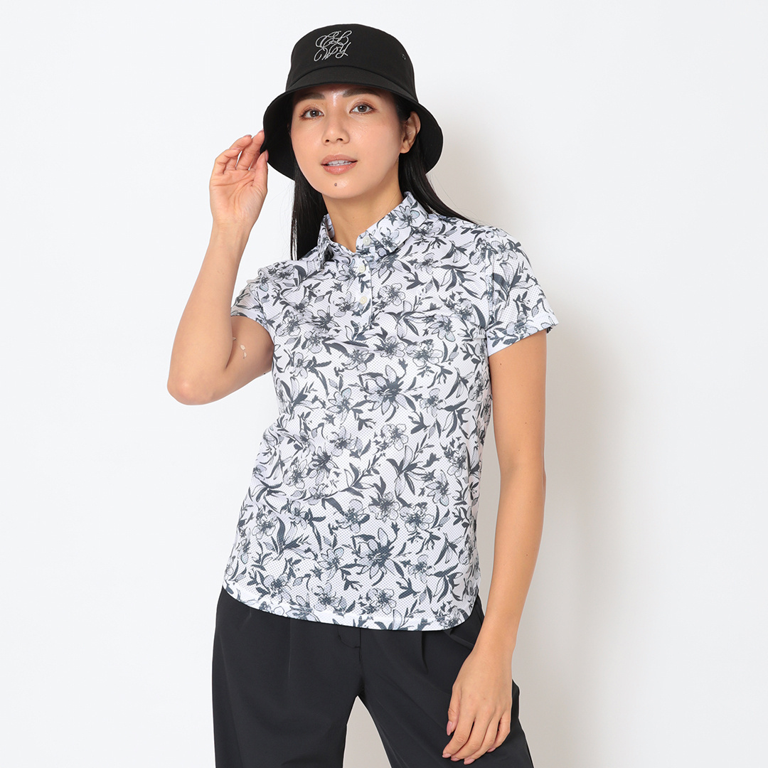 かざあなメッシュフラワープリントシャツ (WOMENS)