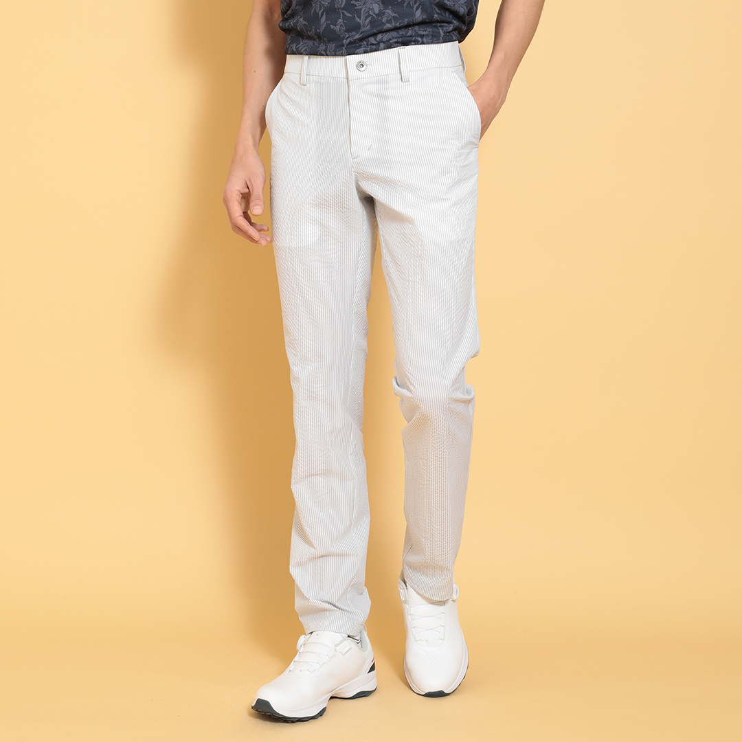 2WAYストレッチシアサッカーテーパードパンツ (MENS)