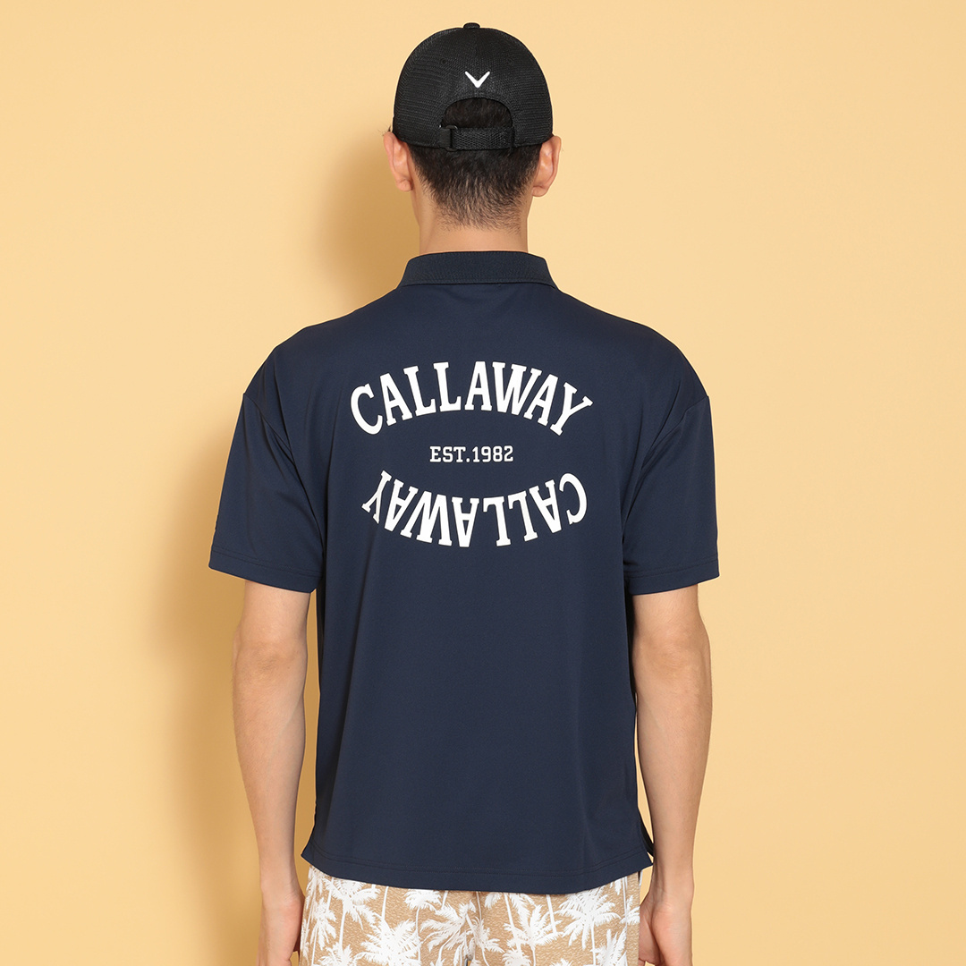 ポリエステルピケオーバーサイズ半袖ポロシャツ (MENS)