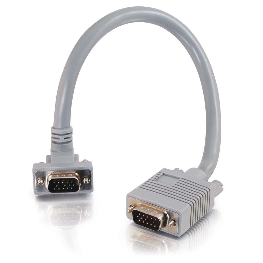 Premium Shielded HD15 SXGA M/M Monitor Cable with 90 Downward-Angled Male Connector