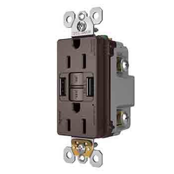 radiant Collection GFCI USB outlet in dark bronze