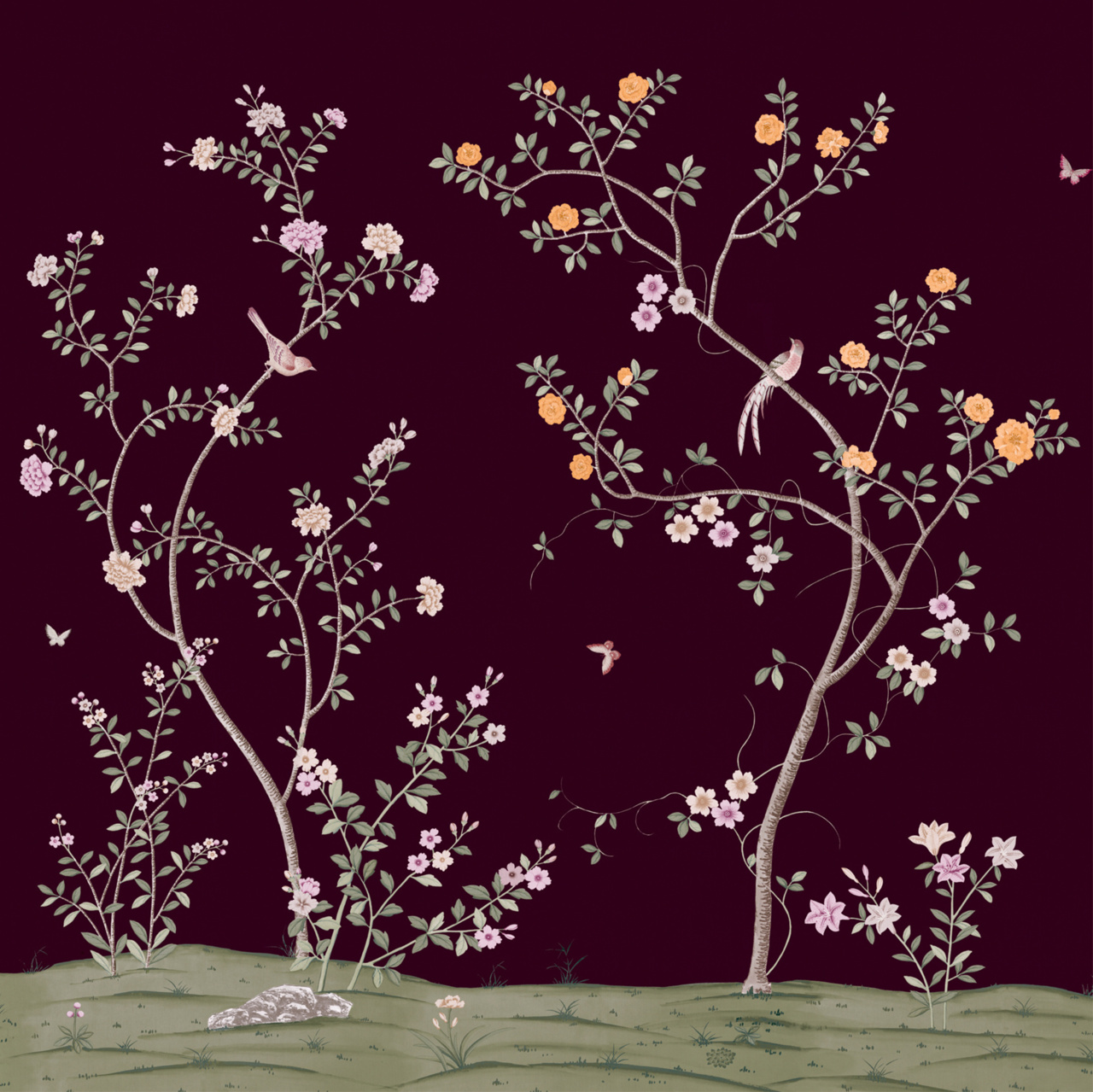 Promenade Burgundy Bloom