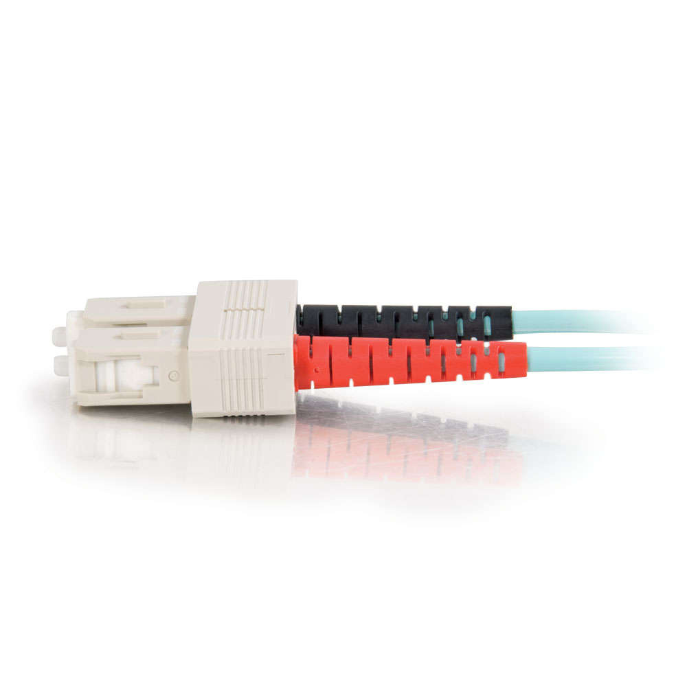 SC-SC 10Gb 50/125 OM3 Duplex Multimode PVC Fiber Optic Cable - Aqua
