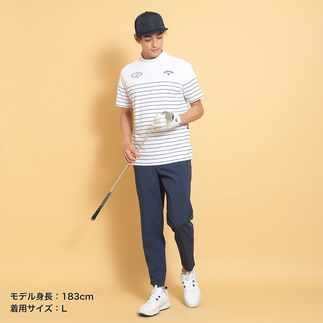 3℃裏クールボーダープリントモックネック ※4Lサイズあり (MENS)