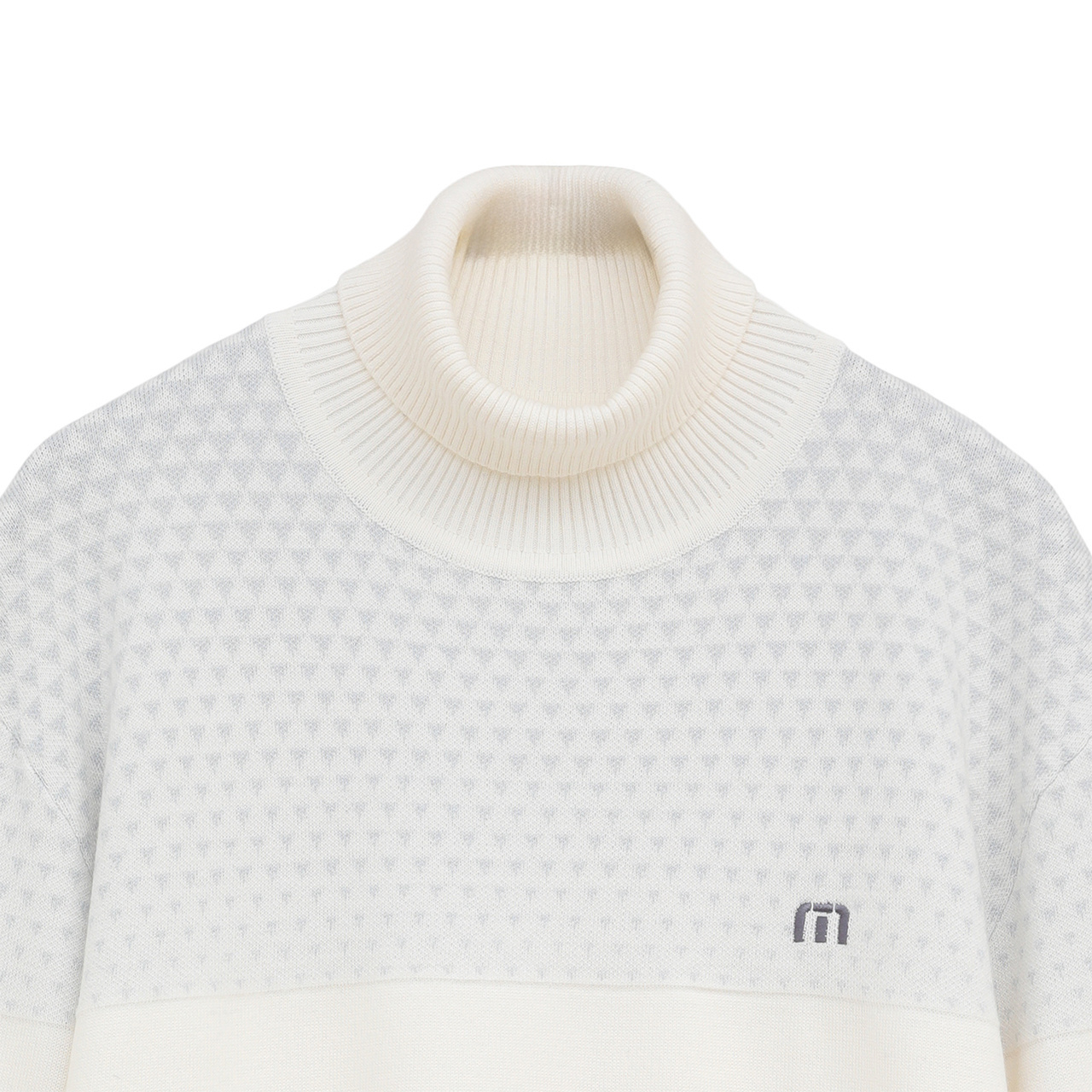 ウール混 ダブルジャカード タートルネック セーター(MENS)