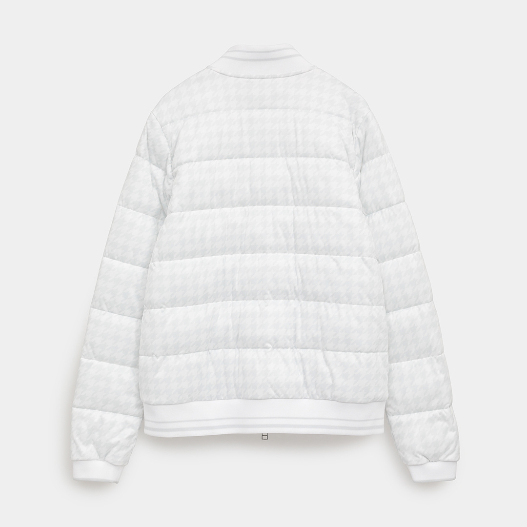 スターストレッチ千鳥プリント中綿ブルゾン (WOMENS)