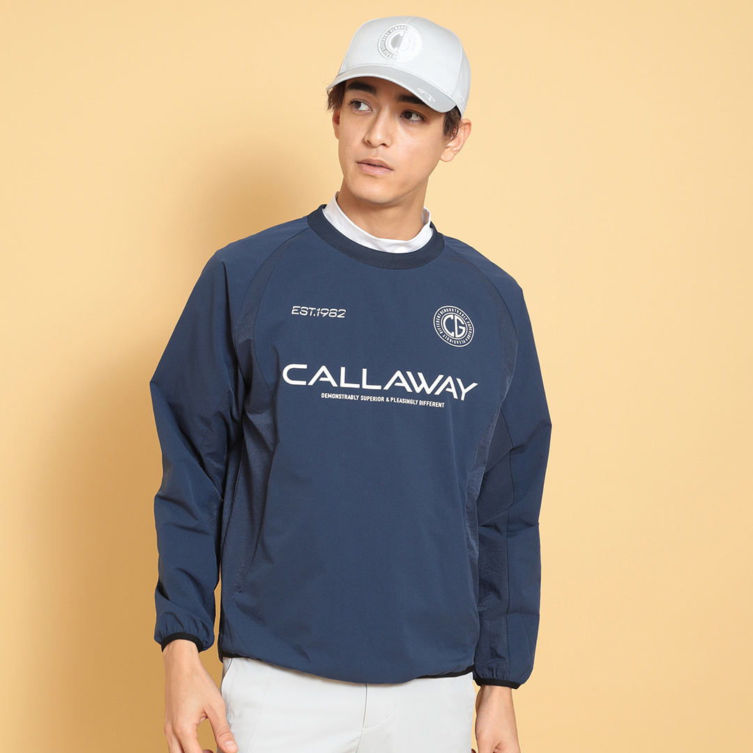 キャロウェイCallaway8WAYストレッチ クルーネックブルゾン 現行モデル Callaway キャロウェイ 8WAYストレッチ シワポリエステル プル