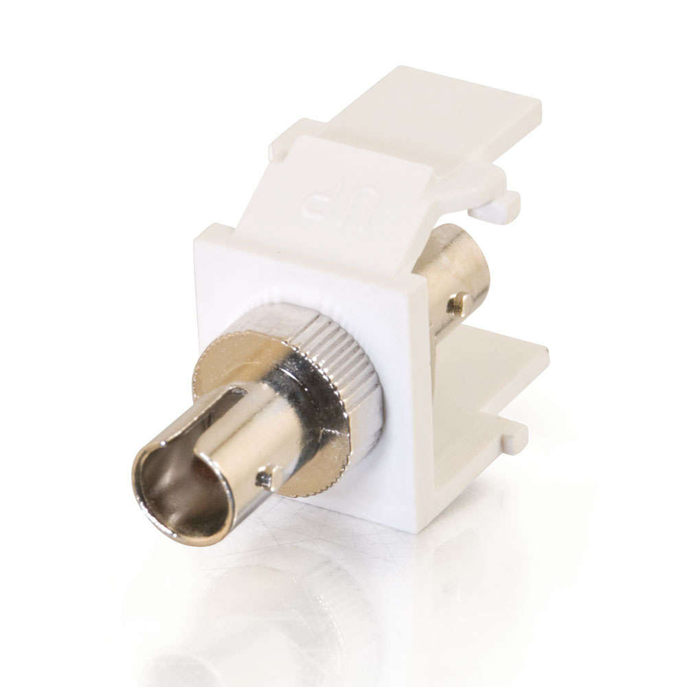 Snap-In ST Fiber Optic F/F Keystone Insert Module - Ivory