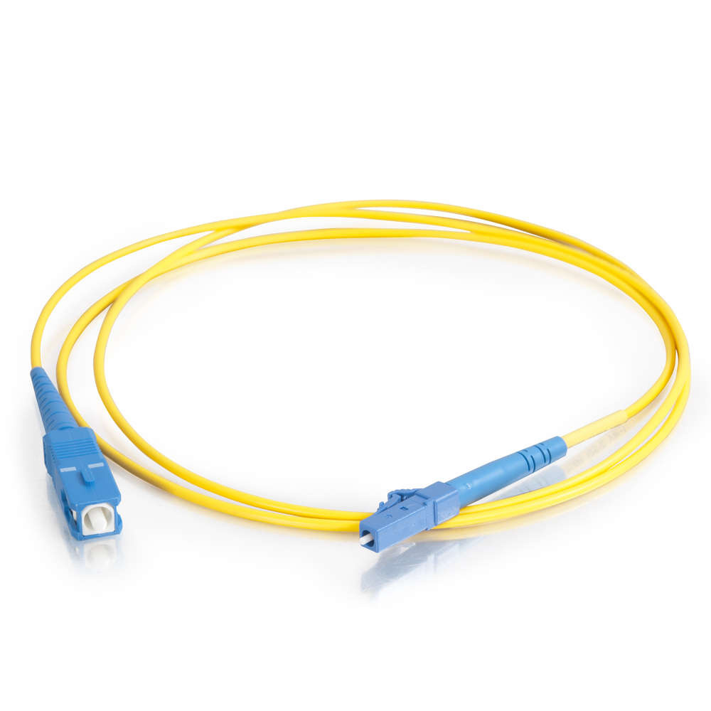 LC-SC 9/125 OS2 Simplex Single-Mode Fiber Optic Cable - Low Smoke Zero Halogen LSZH - Yellow