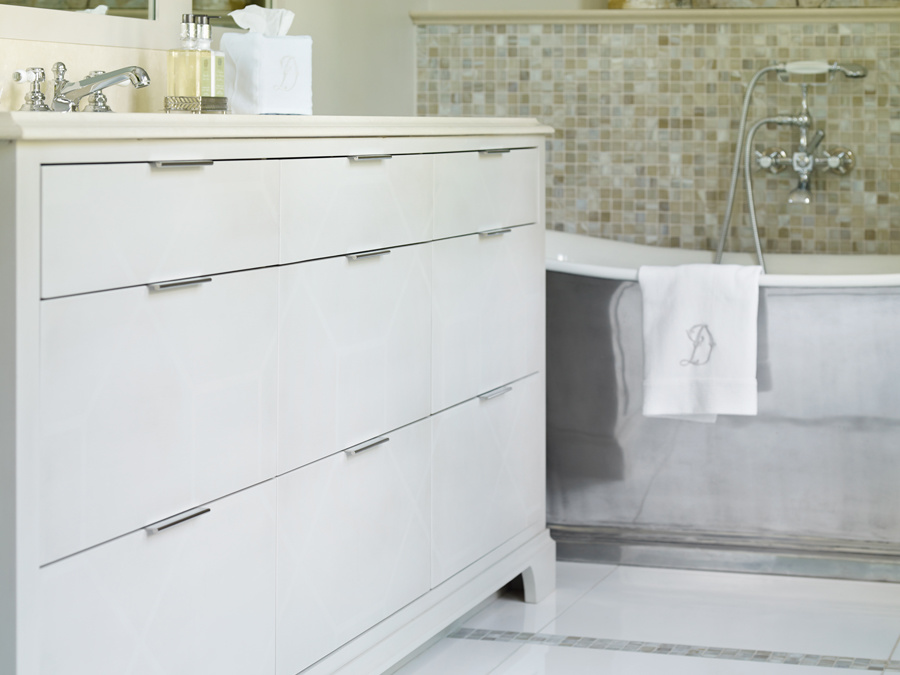 Every detail was considered and planned in this gorgeous bathroom. Glitzy atlanta bathroom