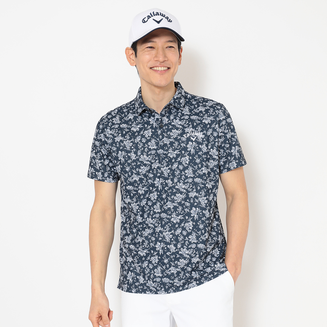 カノコ花柄擦れプリント半袖シャツ (MENS) カノコ花柄擦れプリント半袖シャツ (MENS)