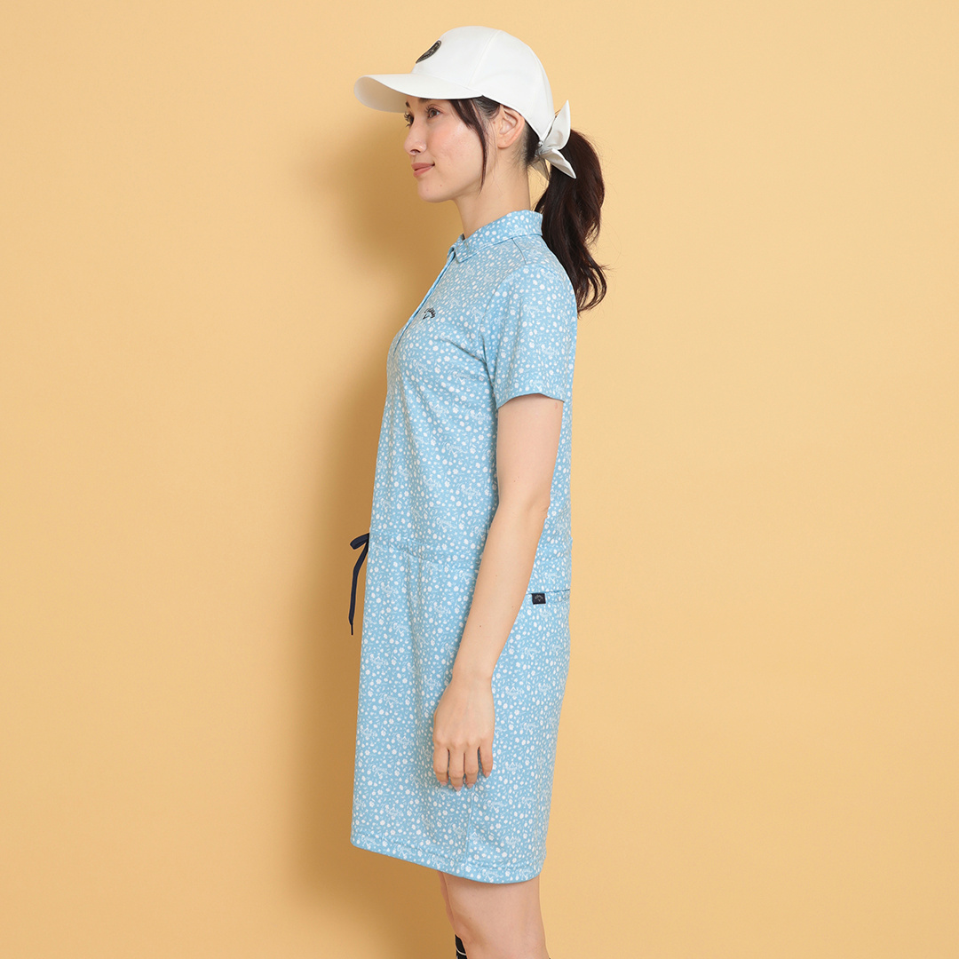 ポリエステルハニカム小花柄ワンピース (WOMENS)