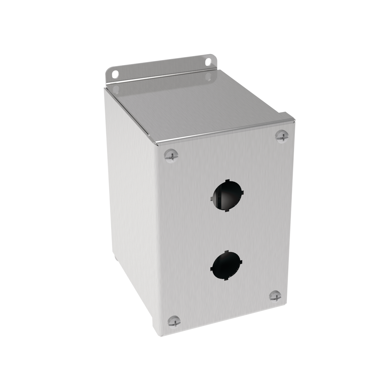 Product image for Hoffman E2PBGXSS Extra-Deep 22.5-mm Pushbutton Enclosures, Type 4X, 2PB x 22.5mm, SS Type 304