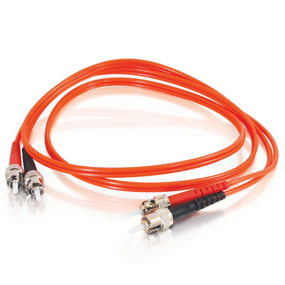 ST-ST 62.5/125 OM1 Duplex Multimode PVC Fiber Optic Cable (USA-Made) - Orange