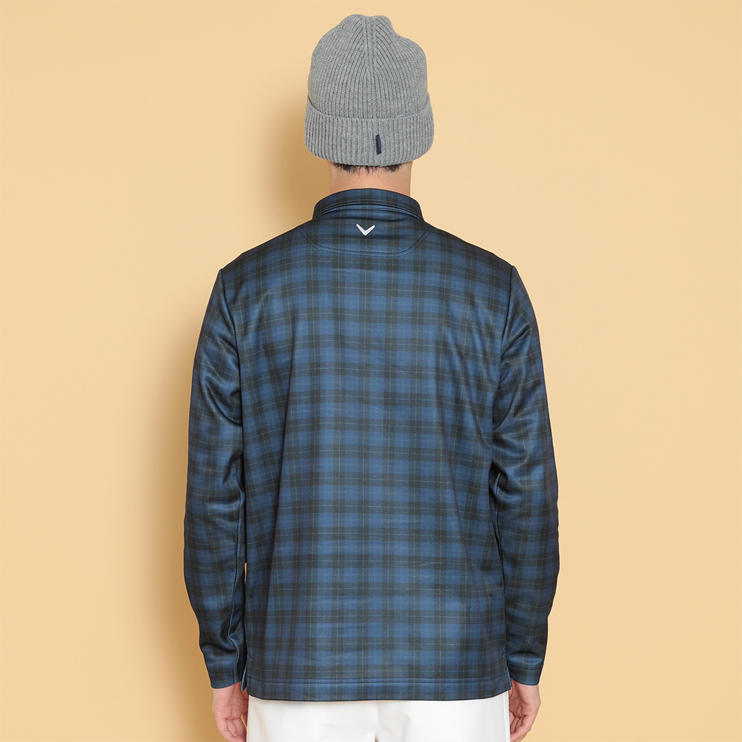 チェックプリント裏起毛シャツ (MENS)