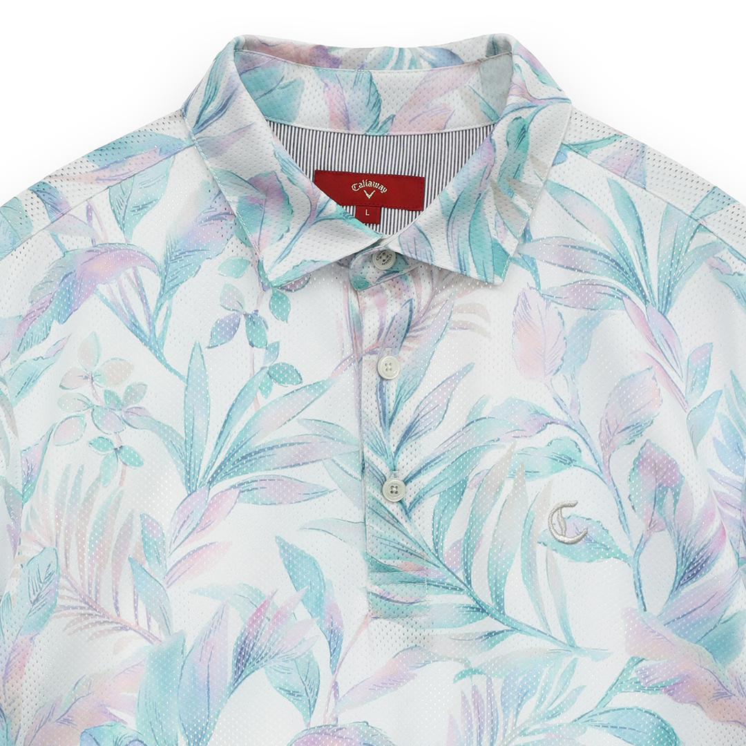 かざあなボタニカルフラワープリントメッシュカノコシャツ (MENS)