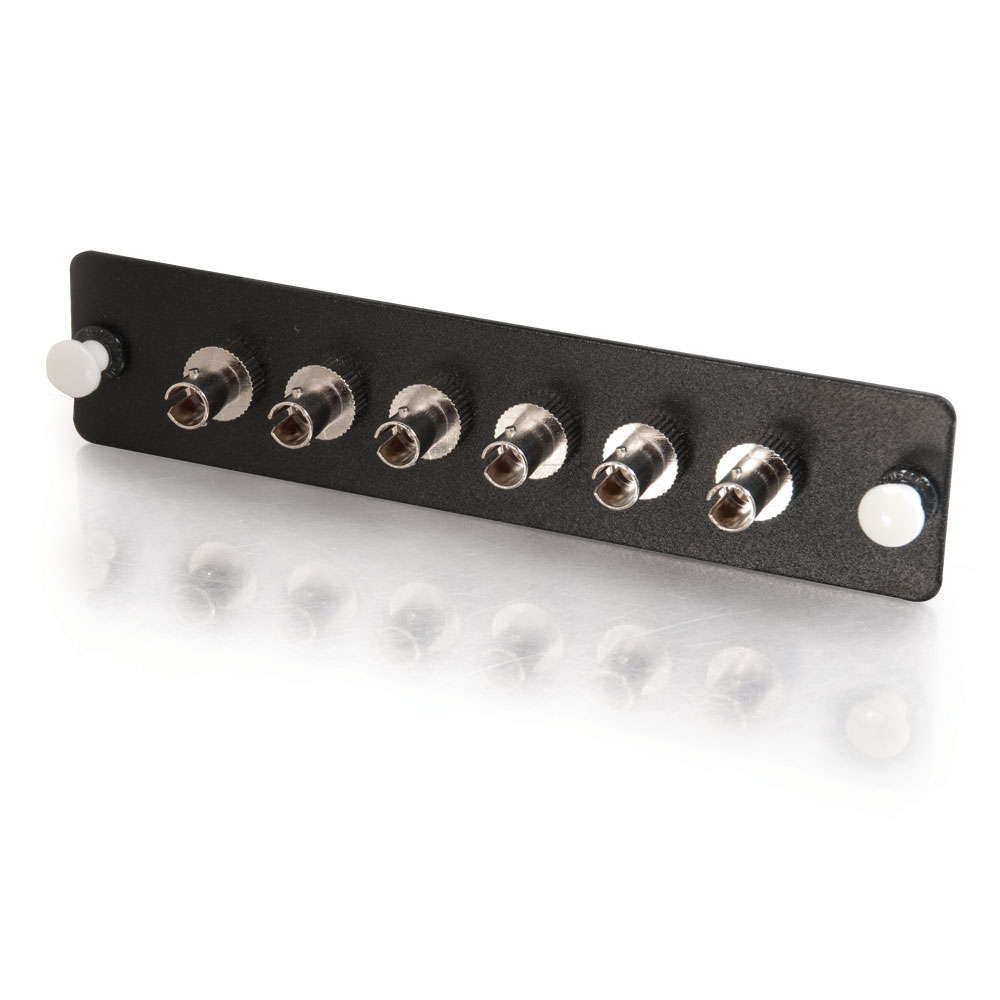 6-Strand, ST, Zirconia Insert, Single-Mode Adapter Panel