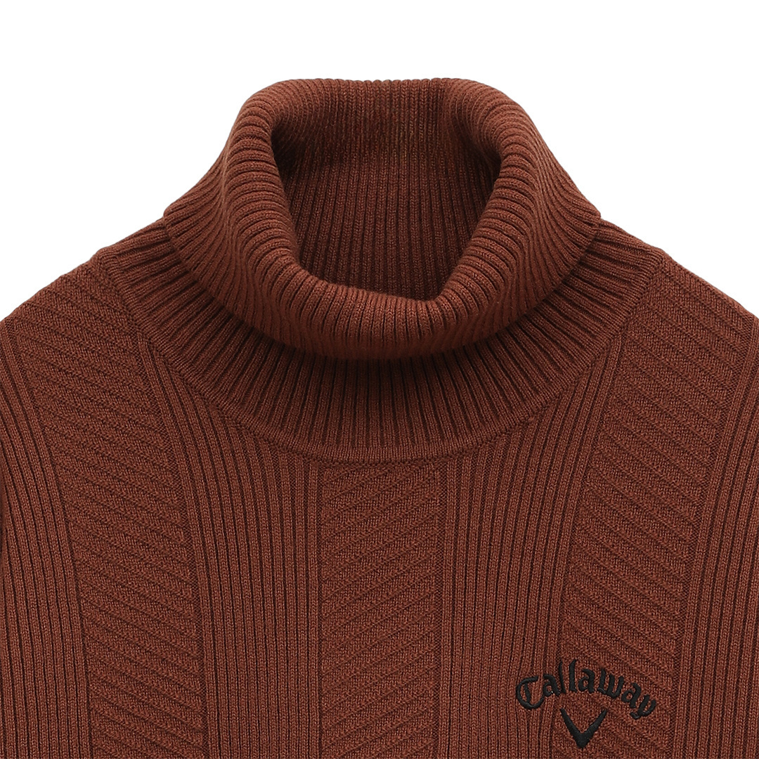 Callaway ブラウン タートルネック セーター M 畦編みタートルネックニット ※4Lサイズあり (MENS)