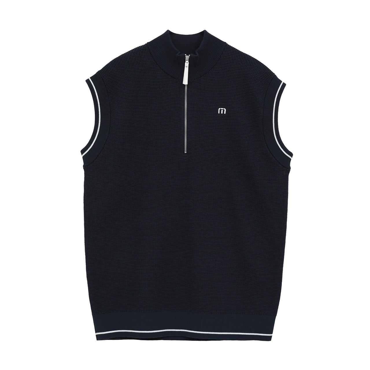 Callaway ホワイト ジップアップベスト クォータージップ ニットベスト(UNISEX)